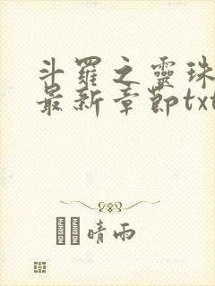 斗罗之灵珠神剑最新章节txt