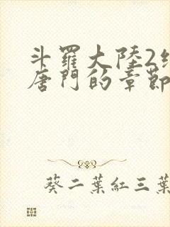 斗罗大陆2绝世唐门的章节