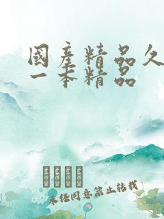 国产精品久久久一本精品