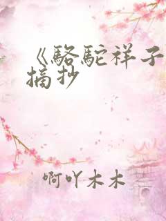 《骆驼祥子》的摘抄