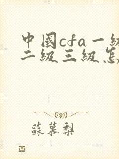 中国cfa一级二级三级怎么分的