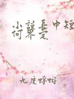 小说长中短篇如何界定