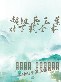 超级兵王叶谦txt下载全本