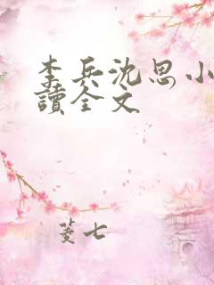 李兵沈思小说阅读全文