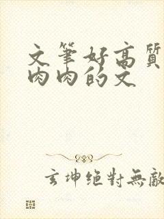 文笔好高质量有肉肉的文