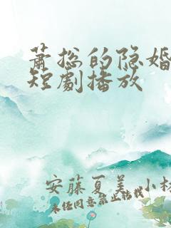 萧总的隐婚娇妻短剧播放