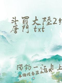 斗罗大陆2绝世唐门 txt