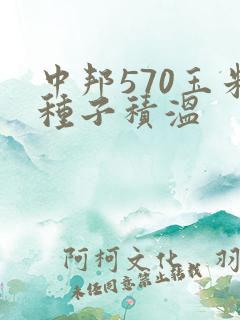 中邦570玉米种子积温
