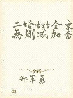 二哈txt全文无删减加番外