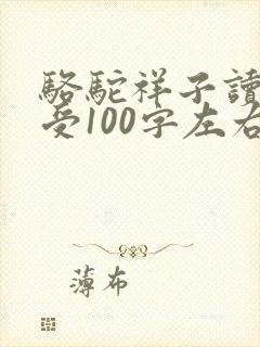 骆驼祥子读后感受100字左右