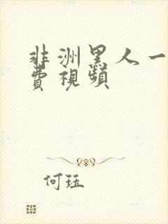 非洲黑人一级免费视频