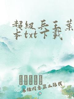 超级兵王叶谦全本txt下载