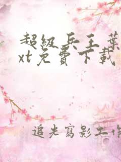 超级兵王叶谦txt免费下载