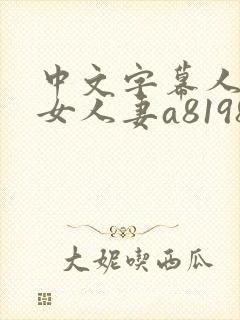 中文字幕人妻熟女人妻a8198v