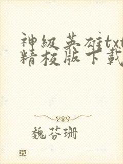神级英雄txt精校版下载