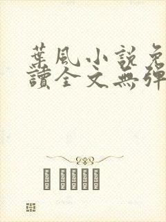 叶风小说免费阅读全文无弹窗