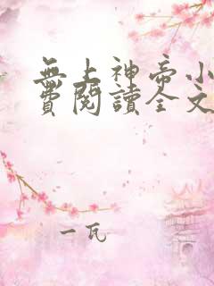 无上神帝小说免费阅读全文无窗口