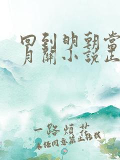 回到明朝当王爷月关小说正版