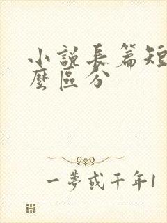 小说长篇短篇怎么区分