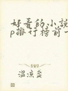 好看的小说app排行榜前十名