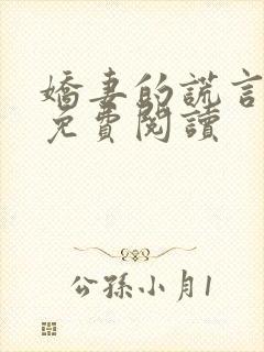 娇妻的谎言小说免费阅读