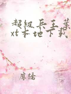 超级兵王叶谦txt本地下载