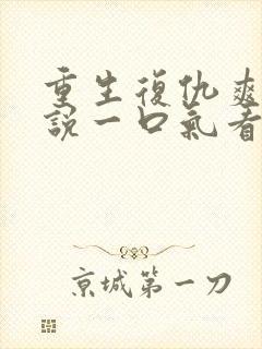 重生复仇爽文小说一口气看完