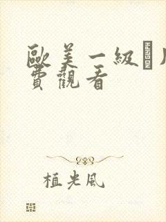 欧美一级α片免费观看