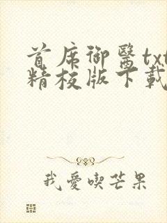 首席御医txt精校版下载