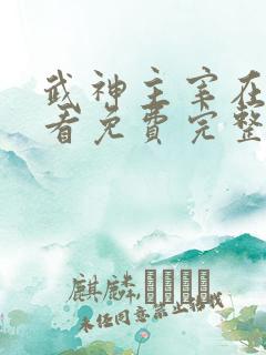 武神主宰在线观看免费完整版免费