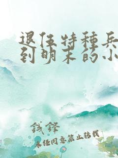 退伍特种兵穿越到明末的小说