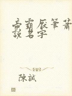 帝霸厌笔萧生小说名字