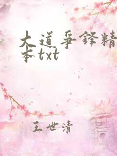 大道争锋精校全本txt