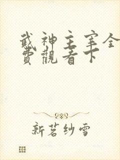 武神主宰全集免费观看下
