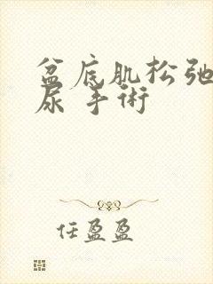 盆底肌松弛 漏尿 手术