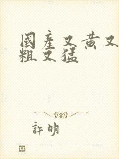 国产又黄又爽又粗又猛