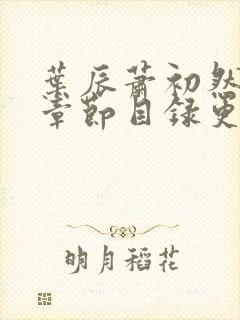 叶辰萧初然最新章节目录更新