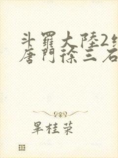 斗罗大陆2绝世唐门徐三石