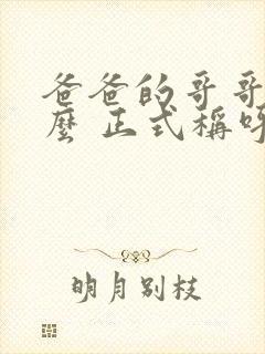 爸爸的哥哥叫什么 正式称呼