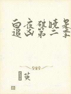 白夜破晓是白夜追凶第二季吗