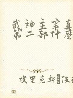 武神主宰真人版第二部什么时候出