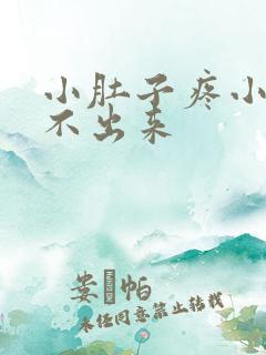 小肚子疼小便尿不出来