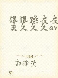 狠狠躁夜夜躁人爽久久久av