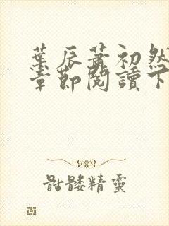 叶辰萧初然最新章节阅读下载