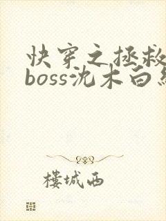 快穿之拯救黑化boss沈木白结局