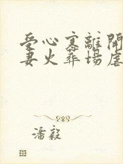 受心寒离开攻追妻火葬场虐文