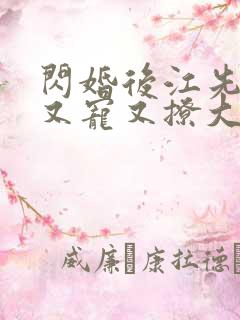 闪婚后江先生他又宠又撩大结局