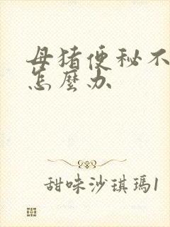 母猪便秘不吃食怎么办