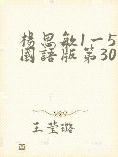 杨思敏1一5集国语版第30集