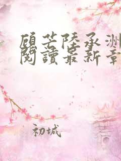 顾芒陆承洲免费阅读最新章节